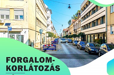 FORGALOMKORLÁTOZÁS: Győrben a Bajcsy Zsilinszky utcában